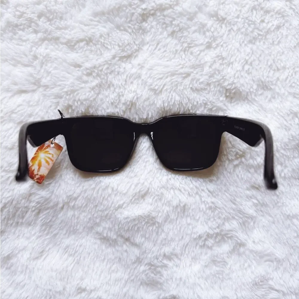 Cedric Black w/ Blue & Green Tinted Lenses Mirrored Sunglasses